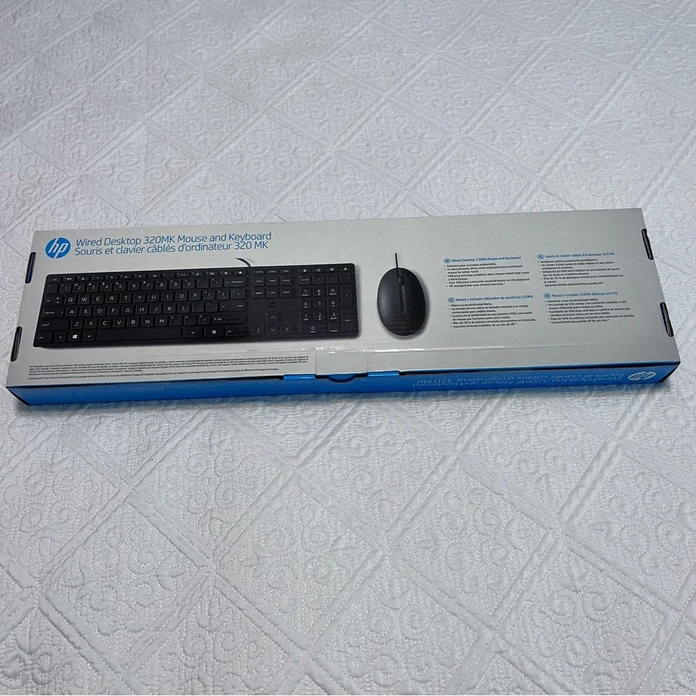 HP Wired Desktop 320MK Keyboard and Mouse Set - Black
